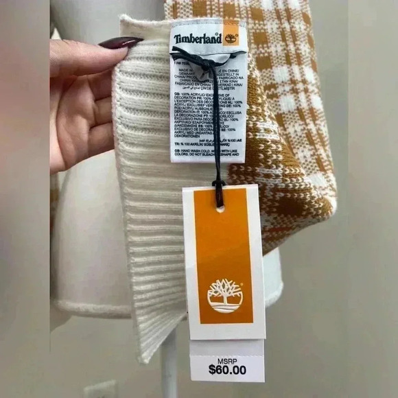 Timberland Brown and White Scarf NWT - Picture 5 of 6